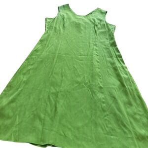 80s Sweet Miranda Aline CrissCross Back Sleeveless Lime Green Midi Dress Size 18